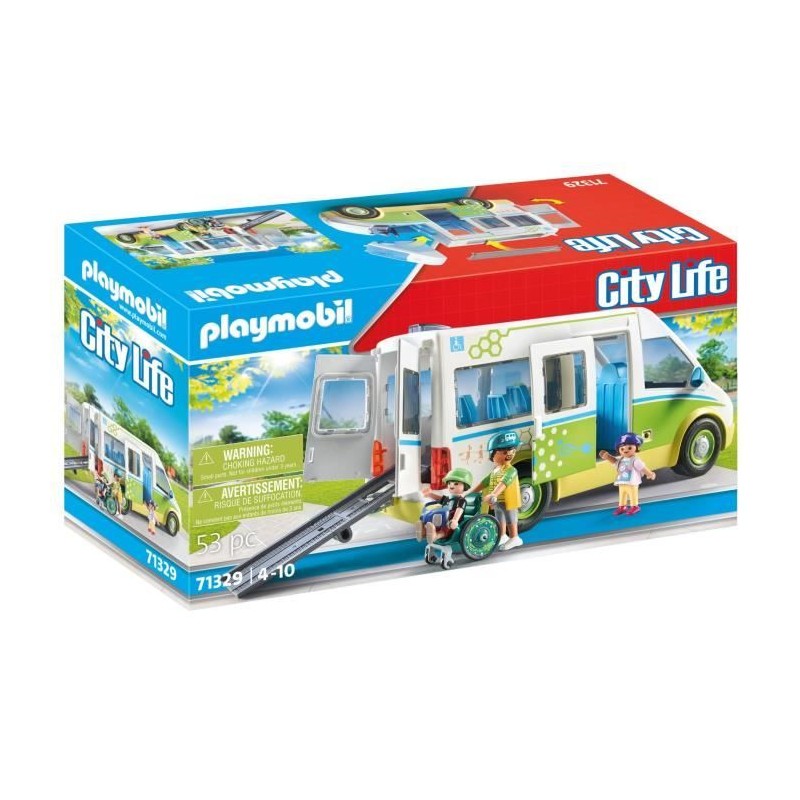 PLAYMOBIL 71329 Bus scolaire, City Life, L'école, 53 pieces, Des 4 an PLAYMOBIL 71329 Bus scolaire, City Life, L'école, 53 pieces, Des 4 an