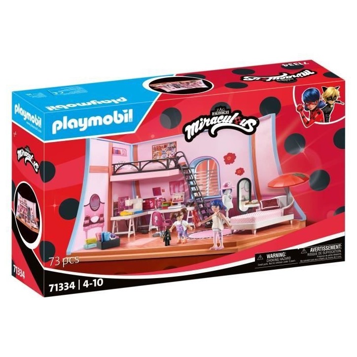 PLAYMOBIL 71334 Miraculous Chambre de Marinette, Miraculous lady bug, 73 pieces, Des 4 ans PLAYMOBIL 71334 Miraculous Chambre de Marinette, Miraculous lady bug, 73 pieces, Des 4 ans