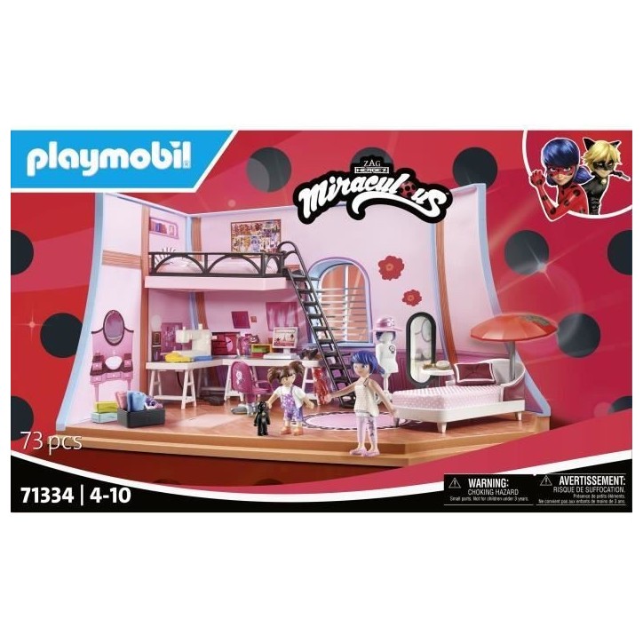 PLAYMOBIL 71334 Miraculous Chambre de Marinette, Miraculous lady bug, 73 pieces, Des 4 ans PLAYMOBIL 71334 Miraculous Chambre de Marinette, Miraculous lady bug, 73 pieces, Des 4 ans