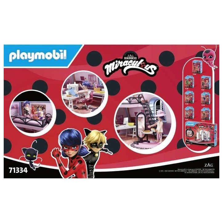 PLAYMOBIL 71334 Miraculous Chambre de Marinette, Miraculous lady bug, 73 pieces, Des 4 ans PLAYMOBIL 71334 Miraculous Chambre de Marinette, Miraculous lady bug, 73 pieces, Des 4 ans