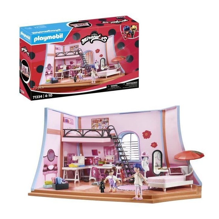 PLAYMOBIL 71334 Miraculous Chambre de Marinette, Miraculous lady bug, 73 pieces, Des 4 ans PLAYMOBIL 71334 Miraculous Chambre de Marinette, Miraculous lady bug, 73 pieces, Des 4 ans