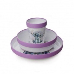 COFFRET REPAS 3 PIeCES GOBELET + BOL + ASSIETTE ANTIDÉRAPANTS LILO et