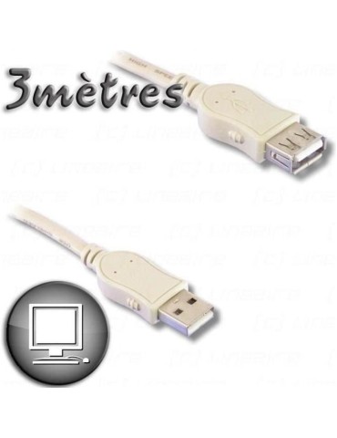 Câble Rallonge USB 2.0 A mâle / A femelle 3m