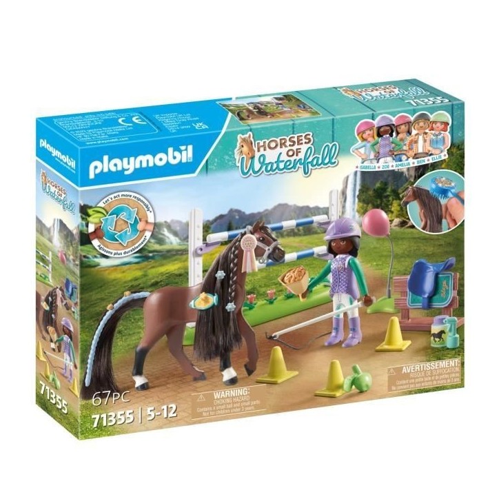 PLAYMOBIL 71355 Zoe & Blaze avec parcours d'obstacles, Horses of Waterfall, 67 pieces, Des 5 ans PLAYMOBIL 71355 Zoe & Blaze avec parcours d'obstacles, Horses of Waterfall, 67 pieces, Des 5 ans