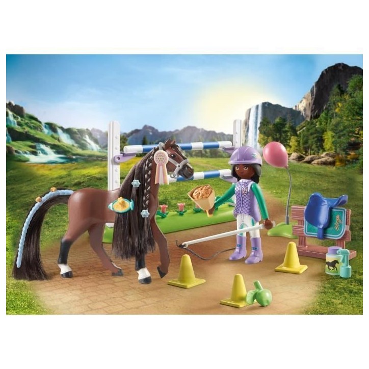 PLAYMOBIL 71355 Zoe & Blaze avec parcours d'obstacles, Horses of Waterfall, 67 pieces, Des 5 ans PLAYMOBIL 71355 Zoe & Blaze avec parcours d'obstacles, Horses of Waterfall, 67 pieces, Des 5 ans