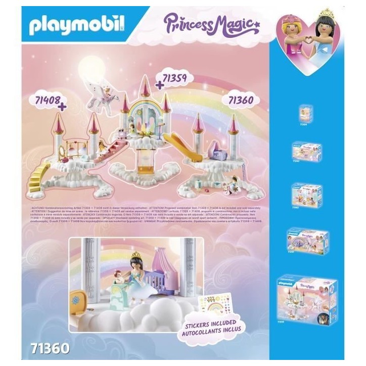 PLAYMOBIL 71360 Nurserie dans les nuages, Princess Magic, 63 pieces, Des 4 ans