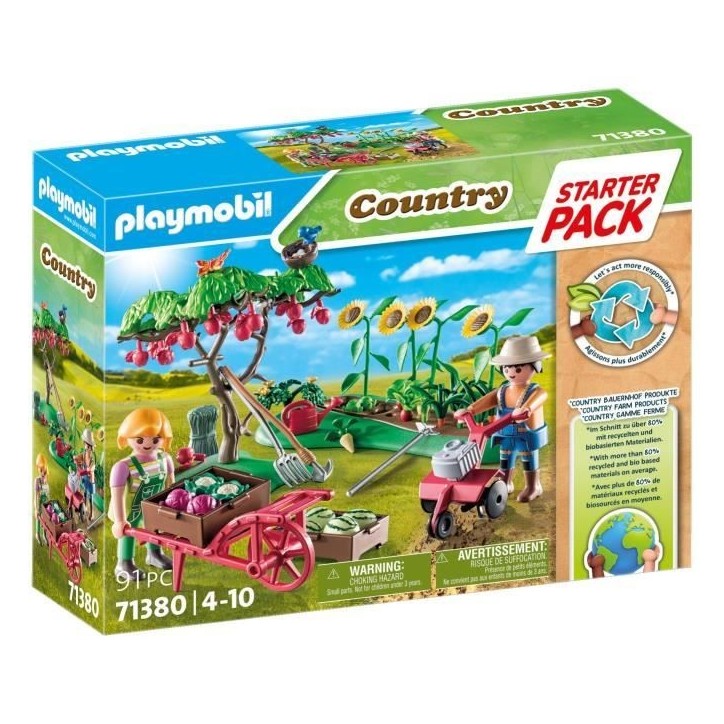 PLAYMOBIL 71380 Starter Pack Jardin potager, Country La vie a la ferme, Avec 2 personnages et accessoires, Des 4 ans PLAYMOBIL 71380 Starter Pack Jardin potager, Country La vie a la ferme, Avec 2 personnages et accessoires, Des 4 ans