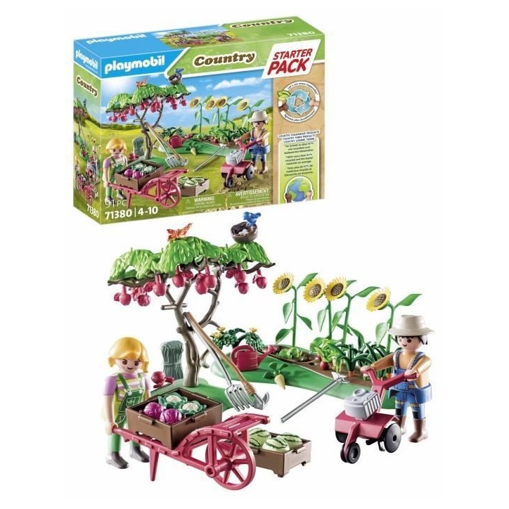 PLAYMOBIL 71380 Starter Pack Jardin potager, Country La vie a la ferme, Avec 2 personnages et accessoires, Des 4 ans PLAYMOBIL 71380 Starter Pack Jardin potager, Country La vie a la ferme, Avec 2 personnages et accessoires, Des 4 ans