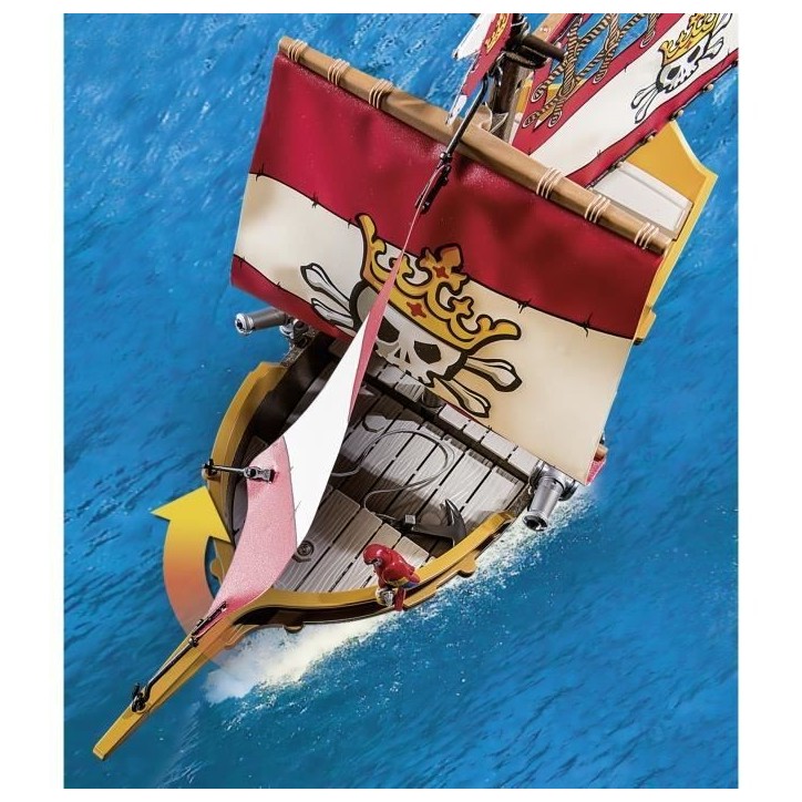 PLAYMOBIL 71418 Chaloupe des pirates, Les pirates, Avec personnages, canons, Des 4 ans