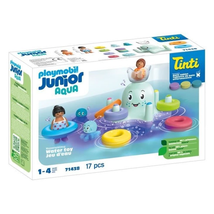 PLAYMOBIL Junior 71438 Manege pieuvre géante, Jouet pour le bain, Junior AQUA Tinti, 17 pieces, Des 12 mois PLAYMOBIL Junior 71438 Manege pieuvre géante, Jouet pour le bain, Junior AQUA Tinti, 17 pieces, Des 12 mois