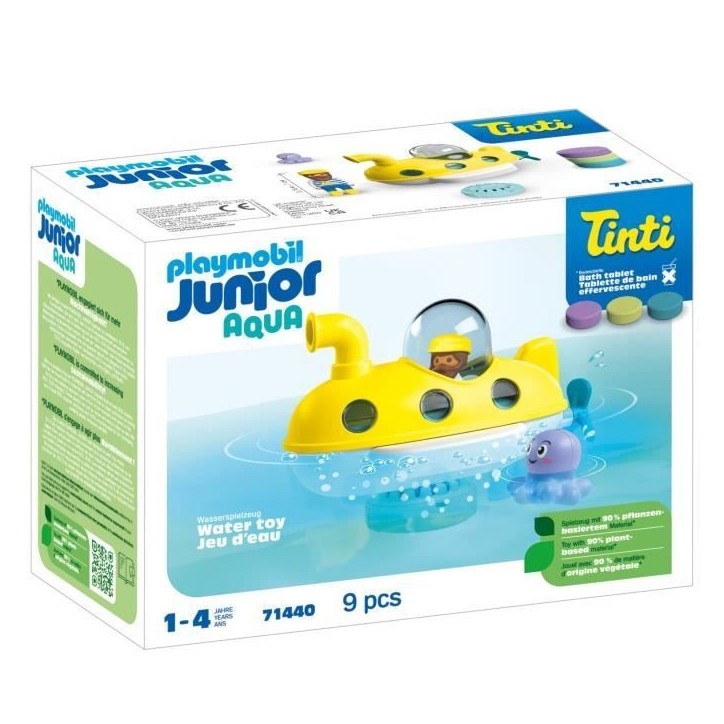 PLAYMOBIL Junior 71440 Sous-marin, Junior AQUA Tinti, Jouet pour le bain, Des 12 mois