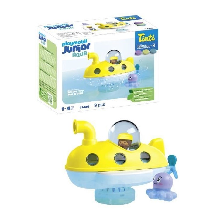 PLAYMOBIL Junior 71440 Sous-marin, Junior AQUA Tinti, Jouet pour le bain, Des 12 mois