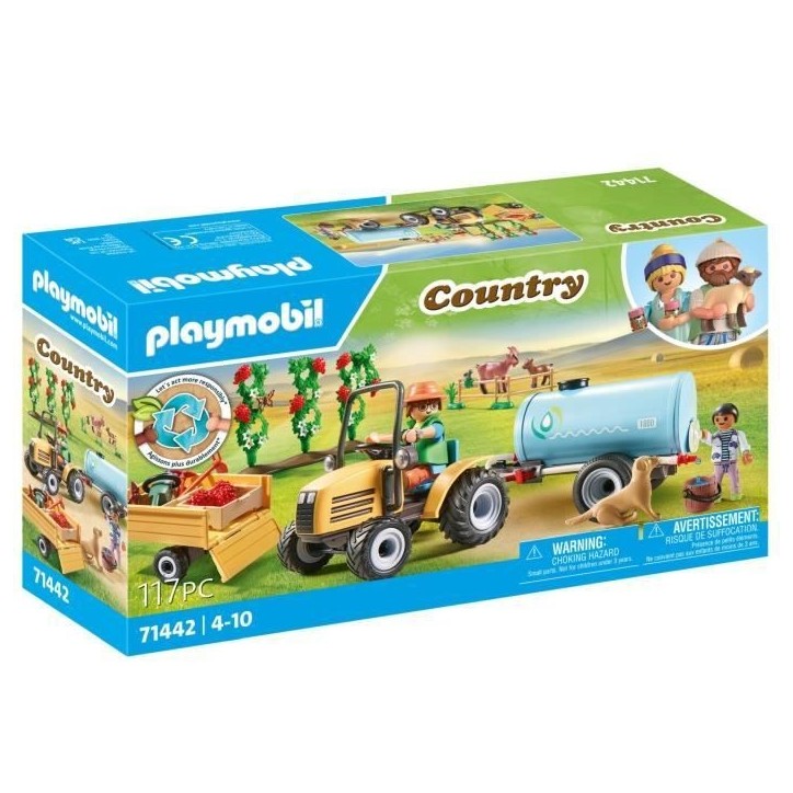 PLAYMOBIL 71442 Fermier avec tracteur et citerne, Country la vie a la ferme, 117 pieces, Des 4 ans PLAYMOBIL 71442 Fermier avec tracteur et citerne, Country la vie a la ferme, 117 pieces, Des 4 ans