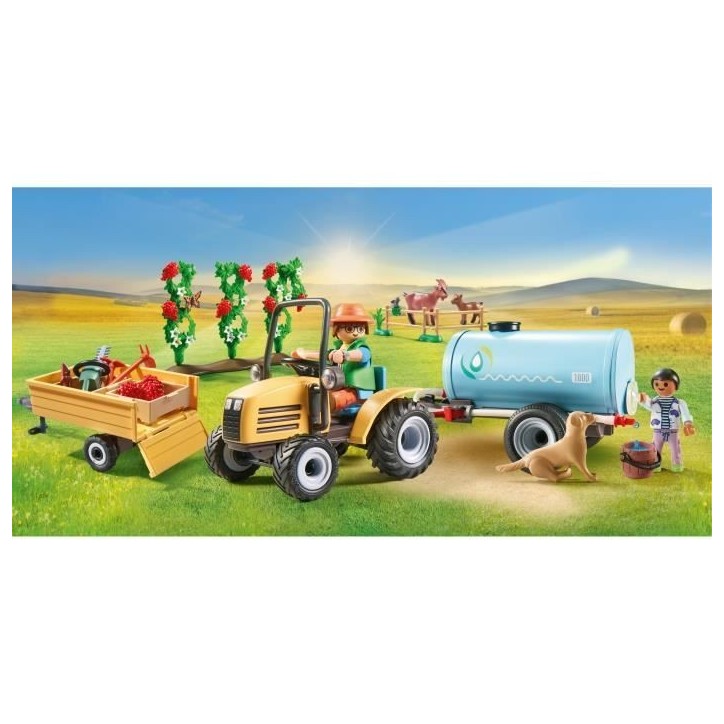 PLAYMOBIL 71442 Fermier avec tracteur et citerne, Country la vie a la ferme, 117 pieces, Des 4 ans PLAYMOBIL 71442 Fermier avec tracteur et citerne, Country la vie a la ferme, 117 pieces, Des 4 ans