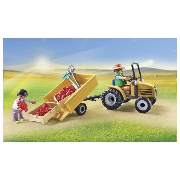 PLAYMOBIL 71442 Fermier avec tracteur et citerne, Country la vie a la ferme, 117 pieces, Des 4 ans PLAYMOBIL 71442 Fermier avec tracteur et citerne, Country la vie a la ferme, 117 pieces, Des 4 ans