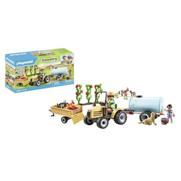 PLAYMOBIL 71442 Fermier avec tracteur et citerne, Country la vie a la ferme, 117 pieces, Des 4 ans PLAYMOBIL 71442 Fermier avec tracteur et citerne, Country la vie a la ferme, 117 pieces, Des 4 ans