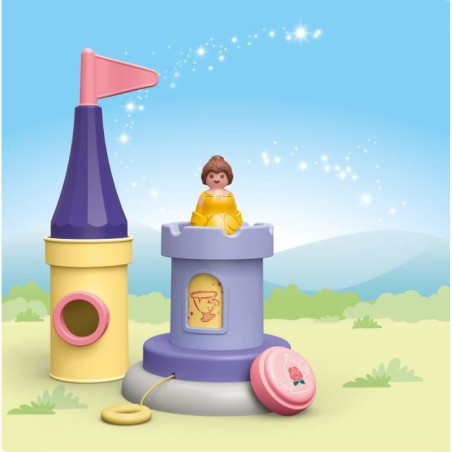 PLAYMOBIL Junior 71458 Belle, Tourelle avec musique, Disney, Des 12 mois