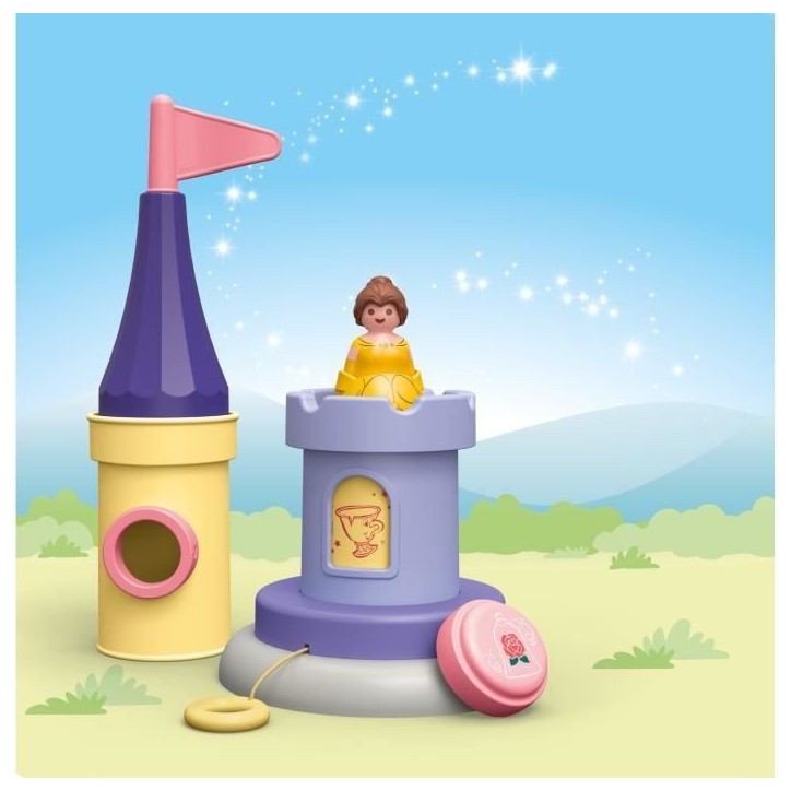 PLAYMOBIL Junior 71458 Belle, Tourelle avec musique, Disney, Des 12 mois