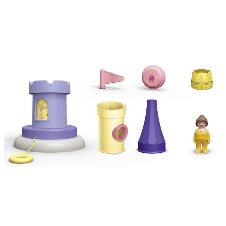 PLAYMOBIL Junior 71458 Belle, Tourelle avec musique, Disney, Des 12 mois