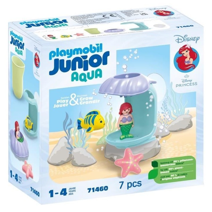 PLAYMOBIL Junior 71460 Ariel avec coquillage de bain, Disney, Jouet pour le bain, Des 12 mois