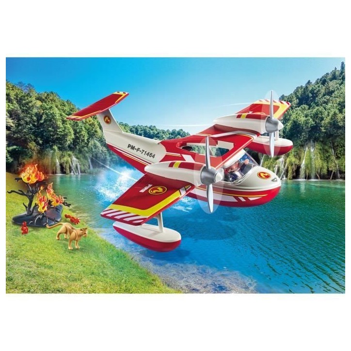 PLAYMOBIL 71463 Hydravion avec pompier - Action Heroes - Les pompiers - Des 4 ans