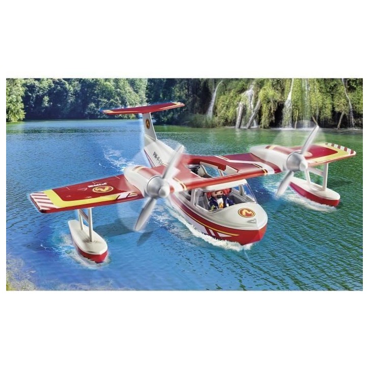 PLAYMOBIL 71463 Hydravion avec pompier - Action Heroes - Les pompiers - Des 4 ans