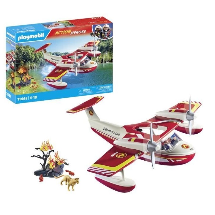 PLAYMOBIL 71463 Hydravion avec pompier - Action Heroes - Les pompiers - Des 4 ans