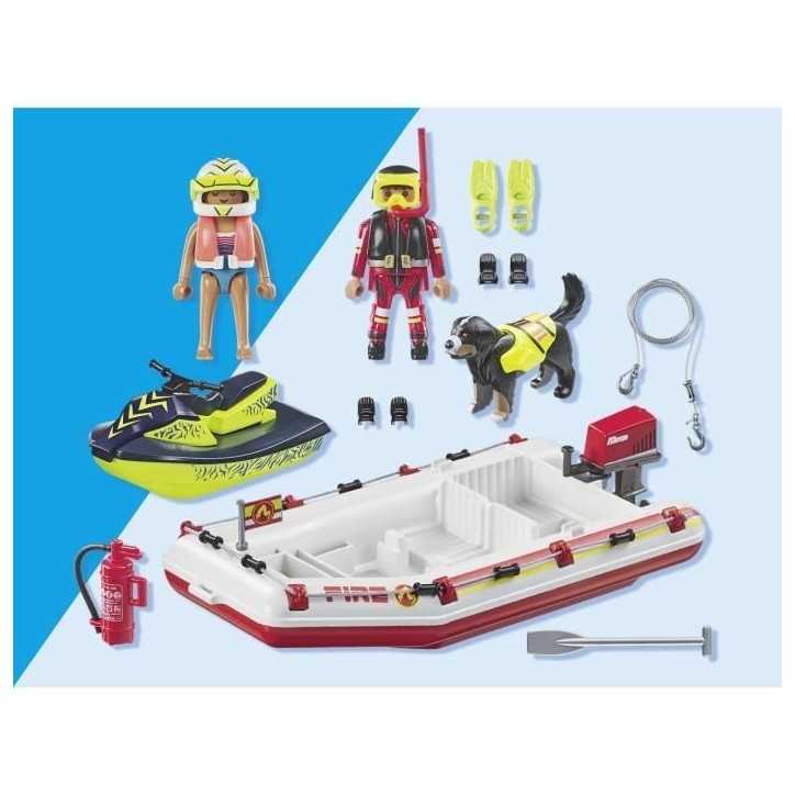 PLAYMOBIL 71464 Bateau de pompier et scooter des mers - Action Hereos - Les pompiers - Des 4 ans PLAYMOBIL 71464 Bateau de pompier et scooter des mers - Action Hereos - Les pompiers - Des 4 ans