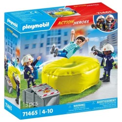 PLAYMOBIL 71465 Pompiers avec coussin de sauvetage - Action Heroes - L