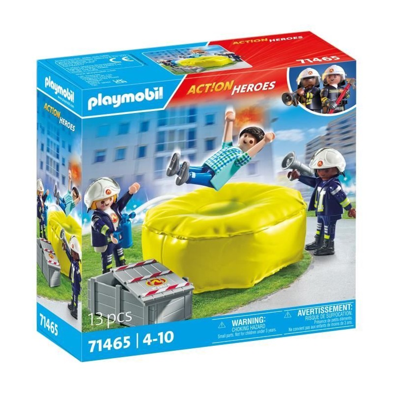 PLAYMOBIL 71465 Pompiers avec coussin de sauvetage - Action Heroes - L PLAYMOBIL 71465 Pompiers avec coussin de sauvetage - Action Heroes - L