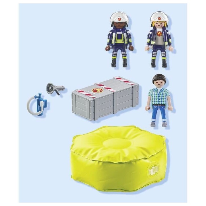 PLAYMOBIL 71465 Pompiers avec coussin de sauvetage - Action Heroes - Les pompiers - Des 4 ans PLAYMOBIL 71465 Pompiers avec coussin de sauvetage - Action Heroes - Les pompiers - Des 4 ans