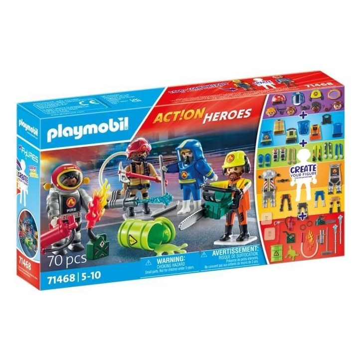 PLAYMOBIL 71468 My figures : métiers a risque - avec quatres personnages du domaine des pompiers - Les pompiers - Des 5 ans PLAYMOBIL 71468 My figures : métiers a risque - avec quatres personnages du domaine des pompiers - Les pompiers - Des 5 ans