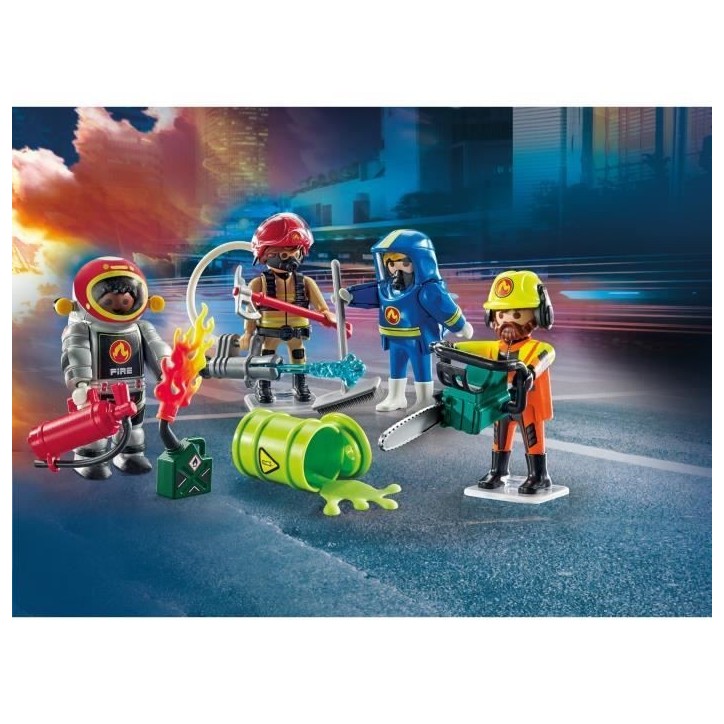 PLAYMOBIL 71468 My figures : métiers a risque - avec quatres personnages du domaine des pompiers - Les pompiers - Des 5 ans PLAYMOBIL 71468 My figures : métiers a risque - avec quatres personnages du domaine des pompiers - Les pompiers - Des 5 ans