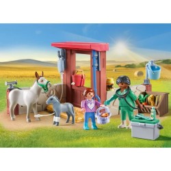 PLAYMOBIL 71471 Vétérinaire avec animaux de la ferme, Country la fer