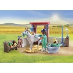 PLAYMOBIL 71471 Vétérinaire avec animaux de la ferme, Country la fer