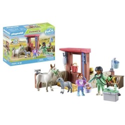 PLAYMOBIL 71471 Vétérinaire avec animaux de la ferme, Country la fer