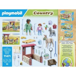 PLAYMOBIL 71471 Vétérinaire avec animaux de la ferme, Country la fer
