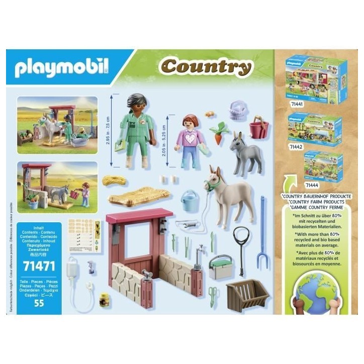 PLAYMOBIL 71471 Vétérinaire avec animaux de la ferme, Country la ferme, 55 pieces, Des 4 ans PLAYMOBIL 71471 Vétérinaire avec animaux de la ferme, Country la ferme, 55 pieces, Des 4 ans
