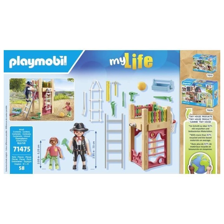 PLAYMOBIL 71475 Charpentier avec tourelle de jeu - My Life - 58 pieces - Jeu de rôle créatif PLAYMOBIL 71475 Charpentier avec tourelle de jeu - My Life - 58 pieces - Jeu de rôle créatif