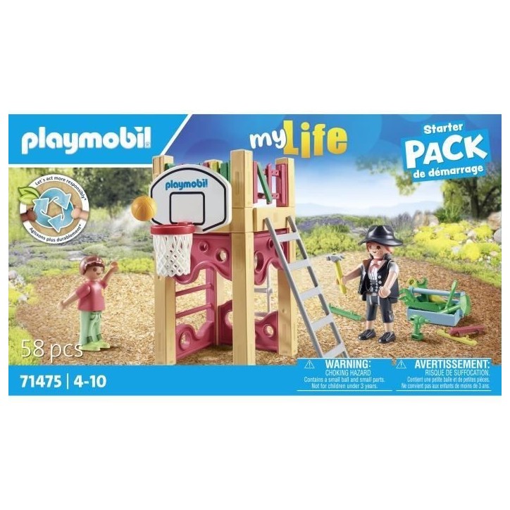 PLAYMOBIL 71475 Charpentier avec tourelle de jeu - My Life - 58 pieces - Jeu de rôle créatif PLAYMOBIL 71475 Charpentier avec tourelle de jeu - My Life - 58 pieces - Jeu de rôle créatif