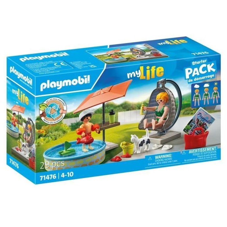 PLAYMOBIL 71476 StarterPack Maman et enfant avec fauteuil suspendu, My Life, 29 pieces, Des 4 ans