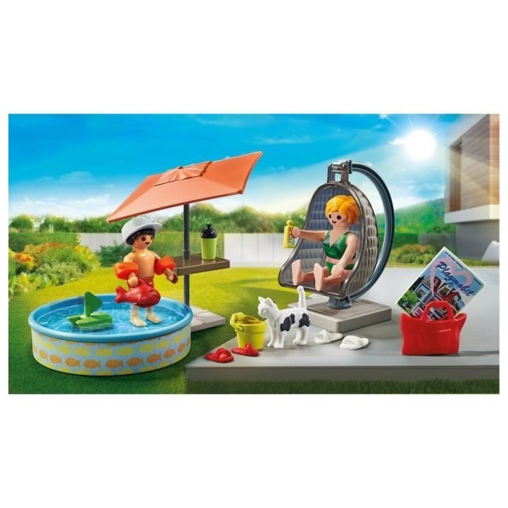 PLAYMOBIL 71476 StarterPack Maman et enfant avec fauteuil suspendu, My Life, 29 pieces, Des 4 ans