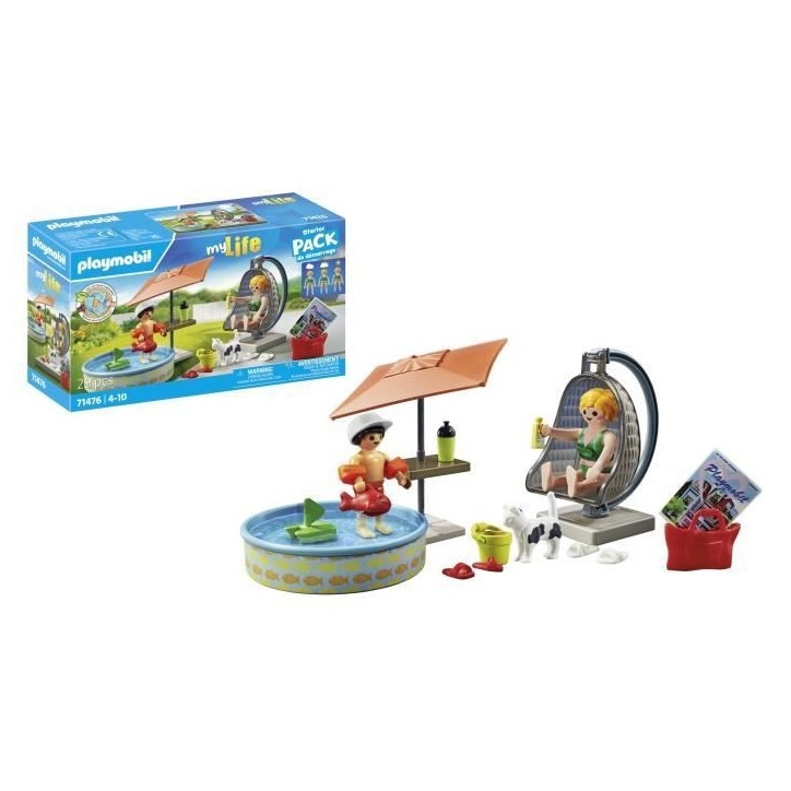 PLAYMOBIL 71476 StarterPack Maman et enfant avec fauteuil suspendu, My Life, 29 pieces, Des 4 ans
