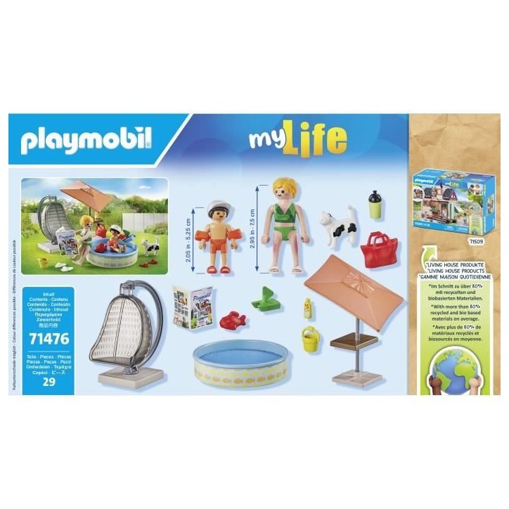 PLAYMOBIL 71476 StarterPack Maman et enfant avec fauteuil suspendu, My Life, 29 pieces, Des 4 ans