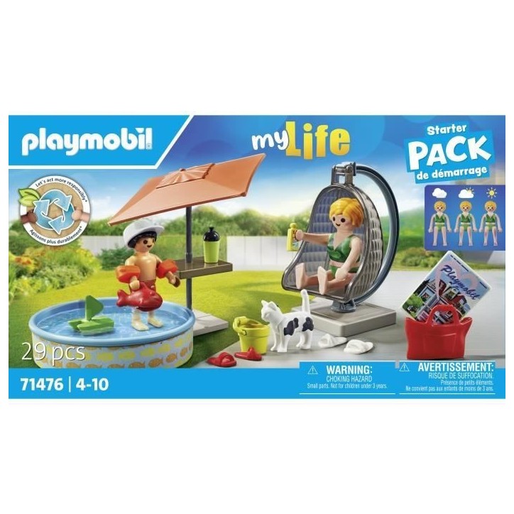 PLAYMOBIL 71476 StarterPack Maman et enfant avec fauteuil suspendu, My Life, 29 pieces, Des 4 ans