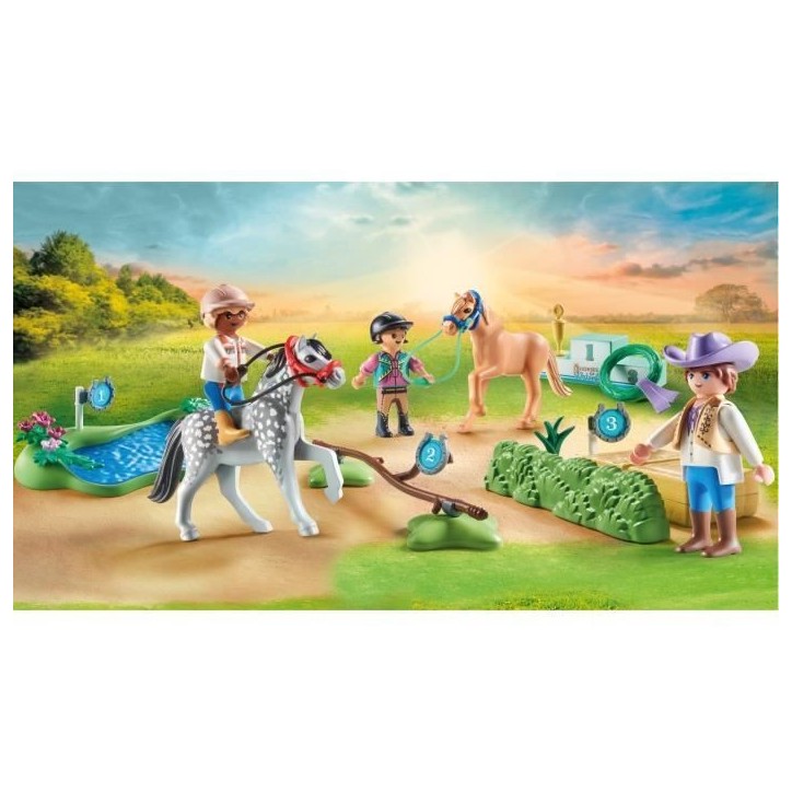 PLAYMOBIL 71495 Cavaliers poneys et saut d'obstacles PLAYMOBIL 71495 Cavaliers poneys et saut d'obstacles