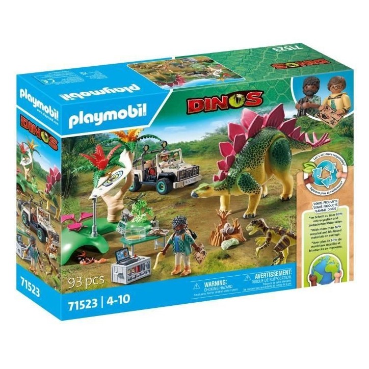 PLAYMOBIL 71523 Campement des explorateurs dinosaures, Dinos, 93 pieces, Des 4 ans