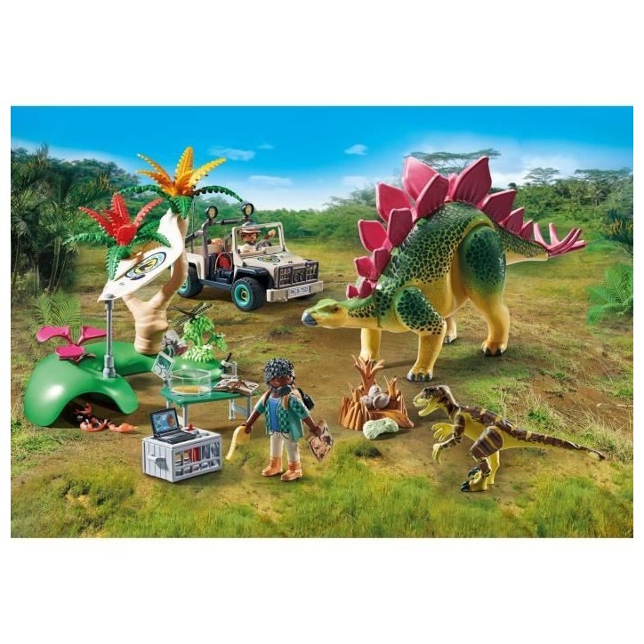 PLAYMOBIL 71523 Campement des explorateurs dinosaures, Dinos, 93 pieces, Des 4 ans