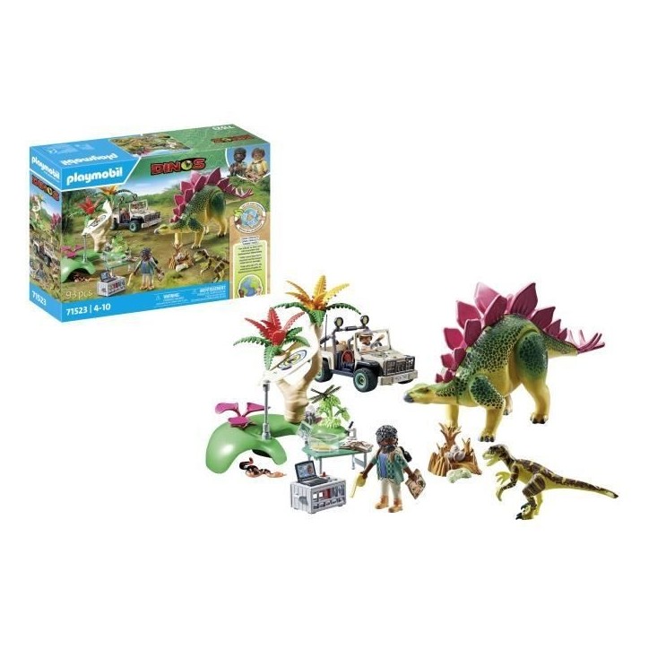 PLAYMOBIL 71523 Campement des explorateurs dinosaures, Dinos, 93 pieces, Des 4 ans