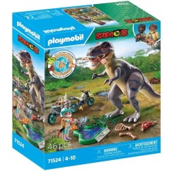PLAYMOBIL 71524 Explorateur avec moto et tyrannosaure, Dinos, 46 piece